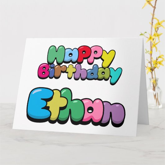 Happy Birthday Ethan Kaart (Gele Bloem)