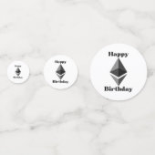 Happy Birthday Ethereum Icon Table Confetti (Achterkanten)