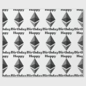 Happy Birthday Ethereum Icon Wrapping Paper Cadeaupapier (Vlak)
