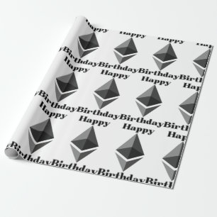 Happy Birthday Ethereum Icon Wrapping Paper Cadeaupapier