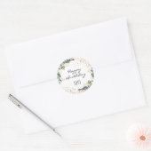 Happy Birthday eucalyptus greenery glitter hugs Ronde Sticker (Envelop)
