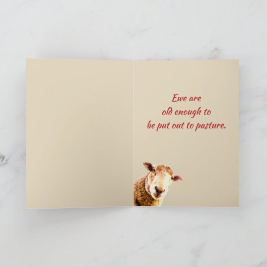 Happy Birthday Ewe Funny Sheep Animal Humor Kaart (Binnen)