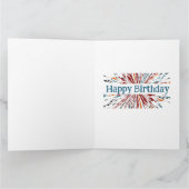 Happy Birthday Explosive Colors Kaart (Binnen)