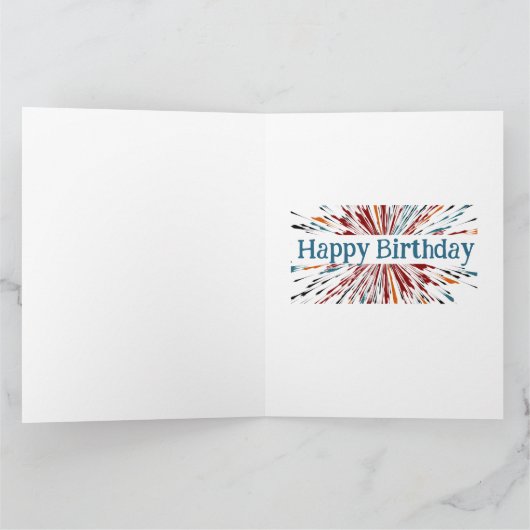 Happy Birthday Explosive Colors Kaart (Binnen)