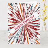 Happy Birthday Explosive Colors Kaart (Gele Bloem)
