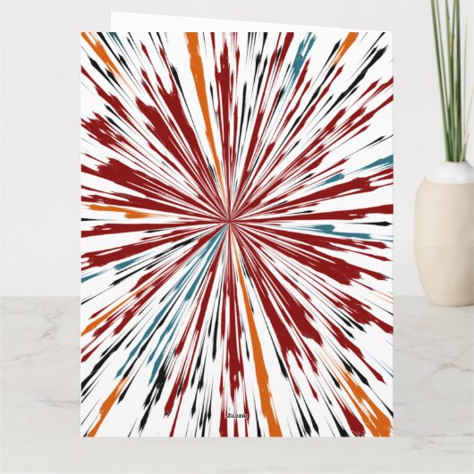 Happy Birthday Explosive Colors Kaart (Achterkant)