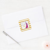 Happy Birthday Fabulous at 50 Gold Pink Vierkante Sticker (Envelop)