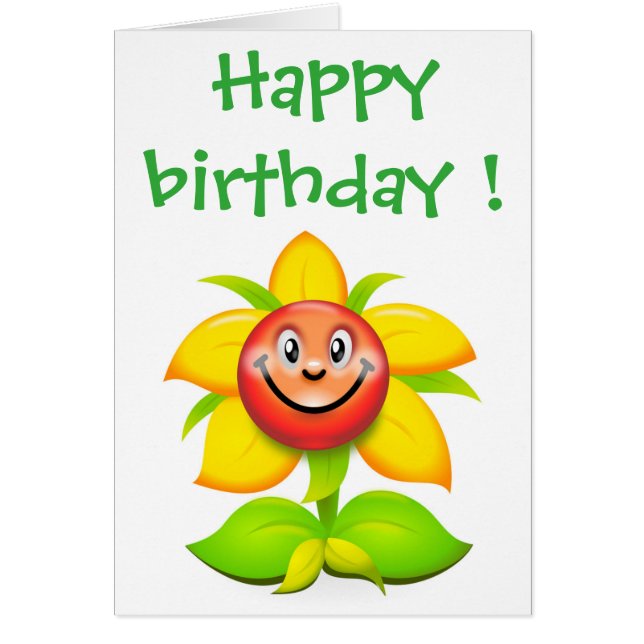 "HAPPY BIRTHDAY FACE FLOWER (Voorkant)