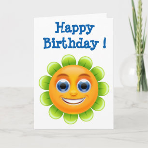 "HAPPY BIRTHDAY FACE FLOWER KAART