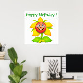 "HAPPY BIRTHDAY FACE FLOWER POSTER (Thuiskantoor)