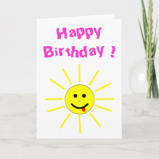"HAPPY BIRTHDAY FACE SUNSHINE KAART (Voorkant)