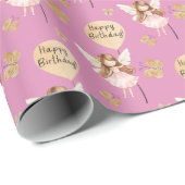 Happy Birthday Fairy Balloon Butterfly Pattern Cadeaupapier (Rol Hoek)
