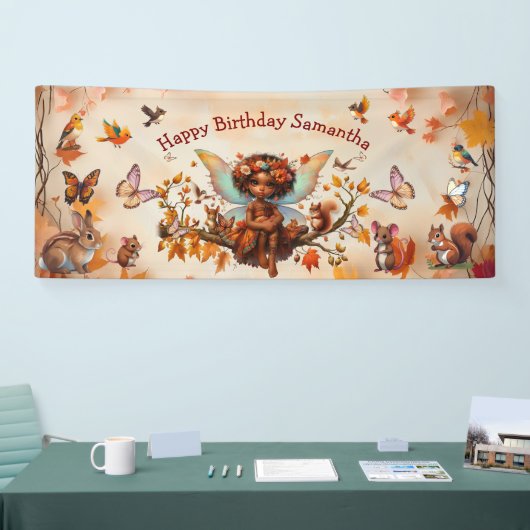Happy Birthday Fairy Enchanted Forest Spandoek (Beurs)