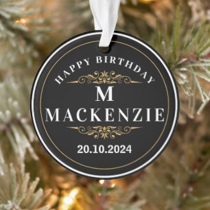 Happy Birthday Familie Ornament Monogram & Foto
