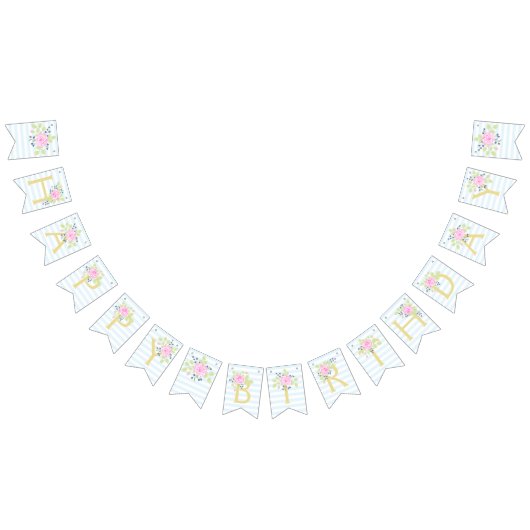 Happy Birthday Fancy Roos Blueberry Bunting Banner (Alle)