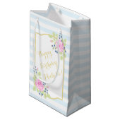 Happy Birthday Fancy Rozen Blueberry Gift Bag Klein Cadeauzakje (Voorkant Gekanteld)