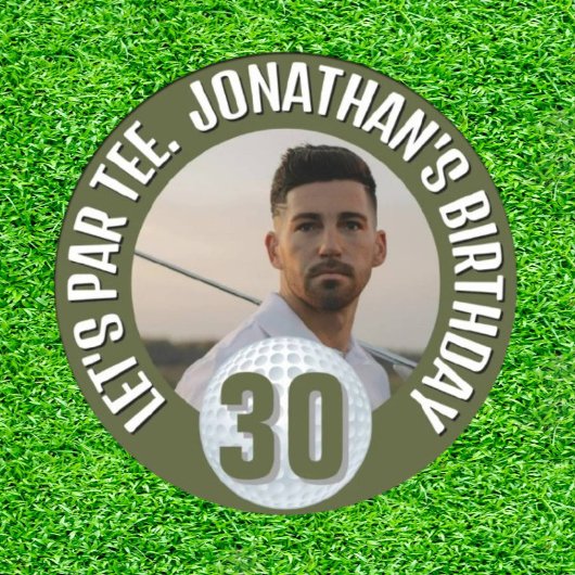 Happy Birthday Fantastische mannelijke golfer Ronde Sticker