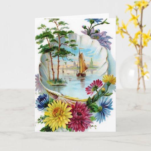 Happy Birthday Fantasy card Kaart (Gele Bloem)