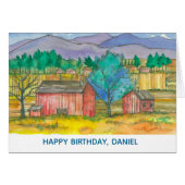 Happy Birthday Farmer Barns Fields Custom Name (Voorkant Horizontaal)