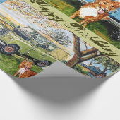 Happy Birthday Farming Theme Cadeaupapier (Hoek)