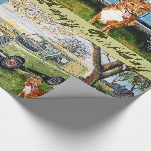 Happy Birthday Farming Theme Cadeaupapier (Hoek)