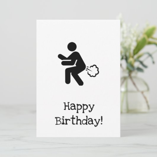 Happy Birthday Fart Card - hoop dat het een echte Kaart (Staand voorkant)