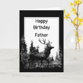 Happy Birthday FATHER Vintage Stag, Deer Animal Kaart (Gele Bloem)