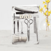 Happy Birthday Fathers Day Barber Wenskaart Kaart (Gele Bloem)