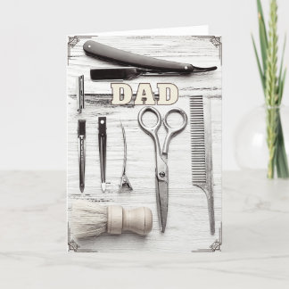 Happy Birthday Fathers Day Barber Wenskaart Kaart