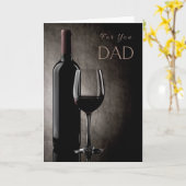 Happy Birthday Fathers Day Red Wine Wenskaart Kaart (Gele Bloem)