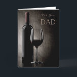 Happy Birthday Fathers Day Red Wine Wenskaart Kaart<br><div class="desc">Ik wens papa het allerbeste met deze rode wijnfles met een glazen vormgeving in diepe tinten. Ideaal voor de winelover op zijn verjaardag,  Vaderdag of elke keer dat je papa laat weten dat je aan hem denkt. Deze kaart is leeg voor je eigen speciale bericht.</div>