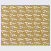 Happy Birthday Faux Gold Glitter Cadeaupapier (Vlak)