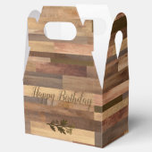 Happy Birthday Faux Wood met Laurel Favor Box Bedankdoosjes (Geopend)