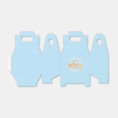 Happy Birthday Favor Box Blue White Gingham Bedankdoosjes (Uitgevouwen)