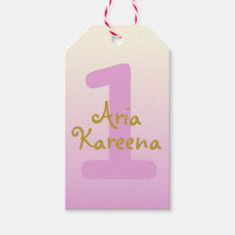 Happy Birthday Favor Tags ombre Beige roze Cadeaulabel