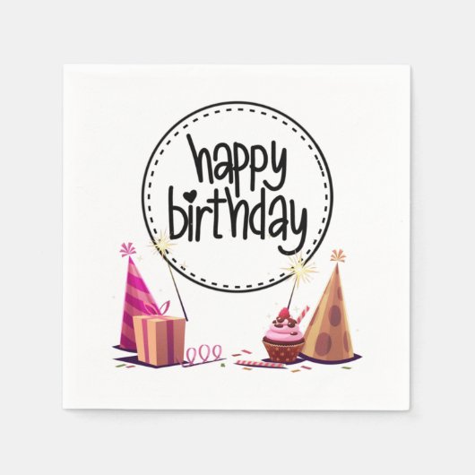Happy Birthday-feest 3-laags servetten (Voorkant)