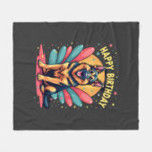 Happy Birthday-feest Duitscher Schaapherder Shep C Fleece Deken (Voorkant (Horizontaal))