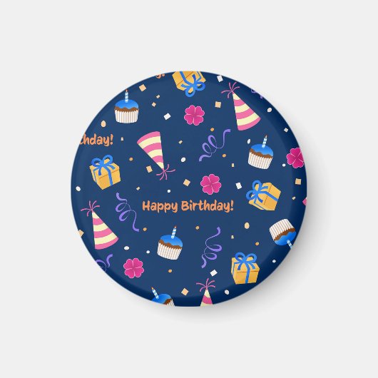 Happy Birthday-feest ontwerp Magneet (Voorkant)