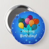 Happy Birthday-feest Ronde Button 4,0 Cm (Voorkant /achterkant)