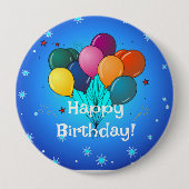 Happy Birthday-feest Ronde Button 4,0 Cm (Voorkant)