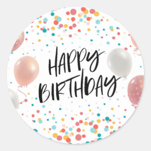 Happy Birthday-feest Ronde Sticker
