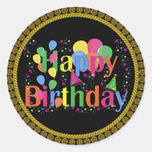 Happy Birthday-feest Ronde Sticker