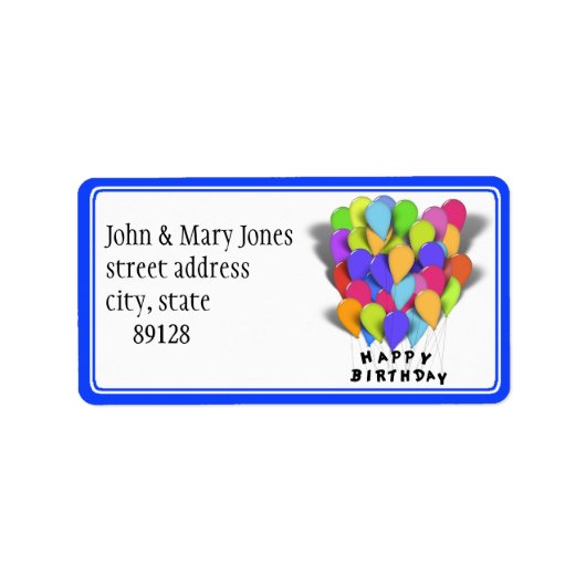 Happy Birthday - Feestballonnen Etiket (Voorkant)