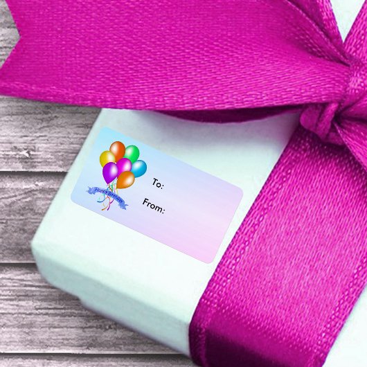 Happy Birthday feestballonnen meerdere kleuren Etiket