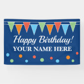 Happy Birthday feestbanner met bundelvlaggen Spandoek (Horizontaal)