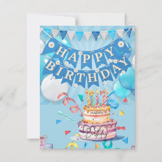 Happy Birthday Feestdagenkaart (Voorkant)