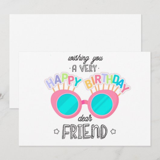Happy Birthday Feestdagenkaart (Voorkant / Achterkant)