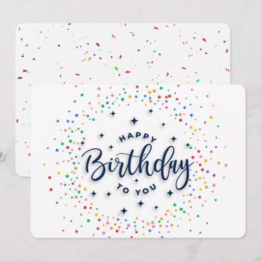 Happy Birthday Feestdagenkaart (Voorkant / Achterkant)