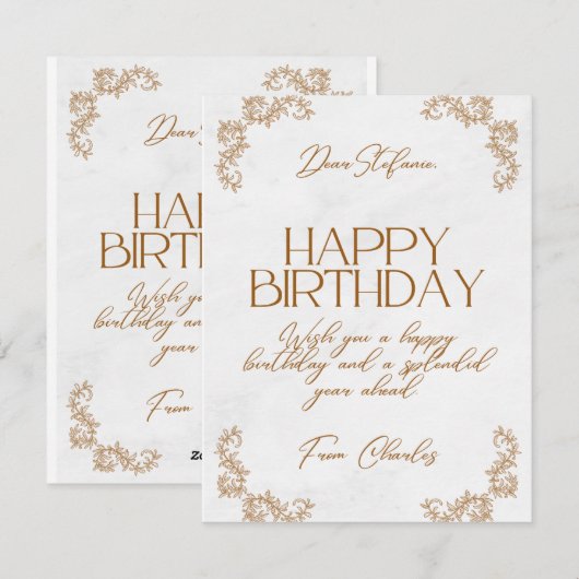 Happy Birthday Feestdagenkaart (Voorkant / Achterkant)