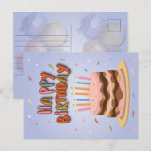 Happy Birthday Feestdagenkaart (Voorkant / Achterkant)